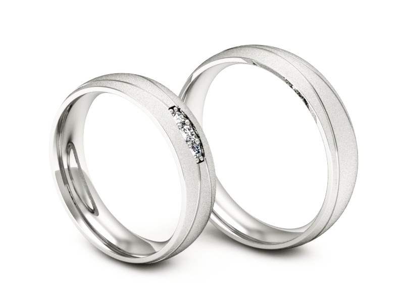 Obrączki slubne z brylantami złote obrączki - P50180T191bms — zdjęcie 3