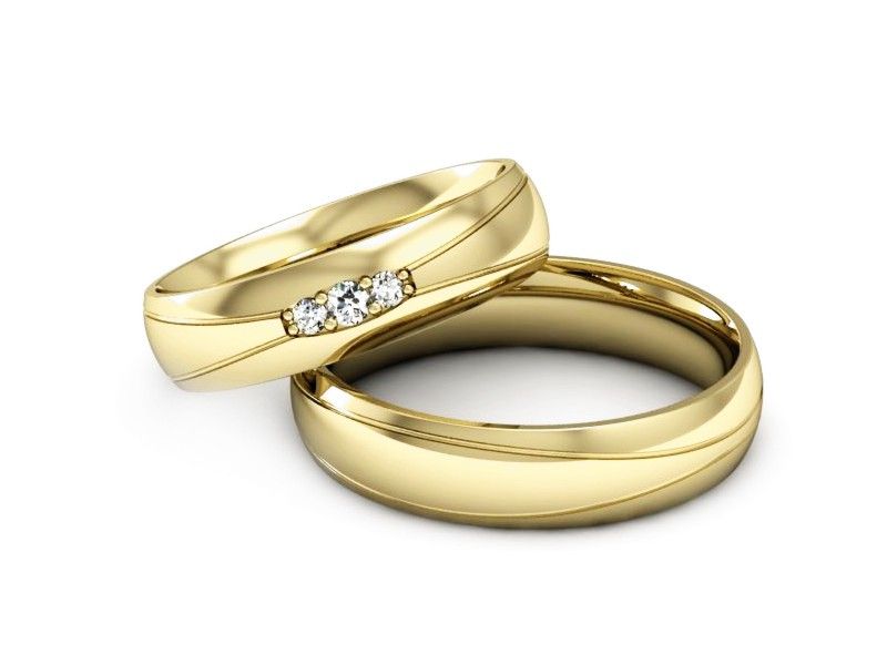 Obrączki ślubne z brylantami złote obrączki złoto 14k - P50180T191z - 2