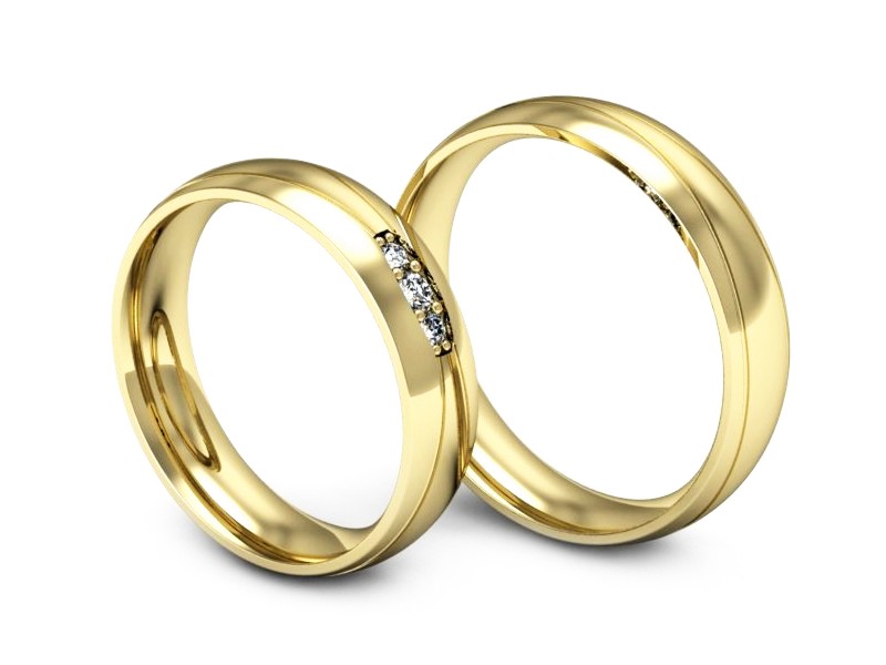 Obrączki ślubne z brylantami złote obrączki złoto 14k - P50180T191z - 3