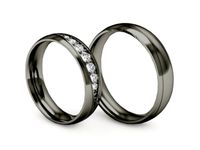 Obrączki ślubne czarne złoto z diamentami - P50180T192czd- 2