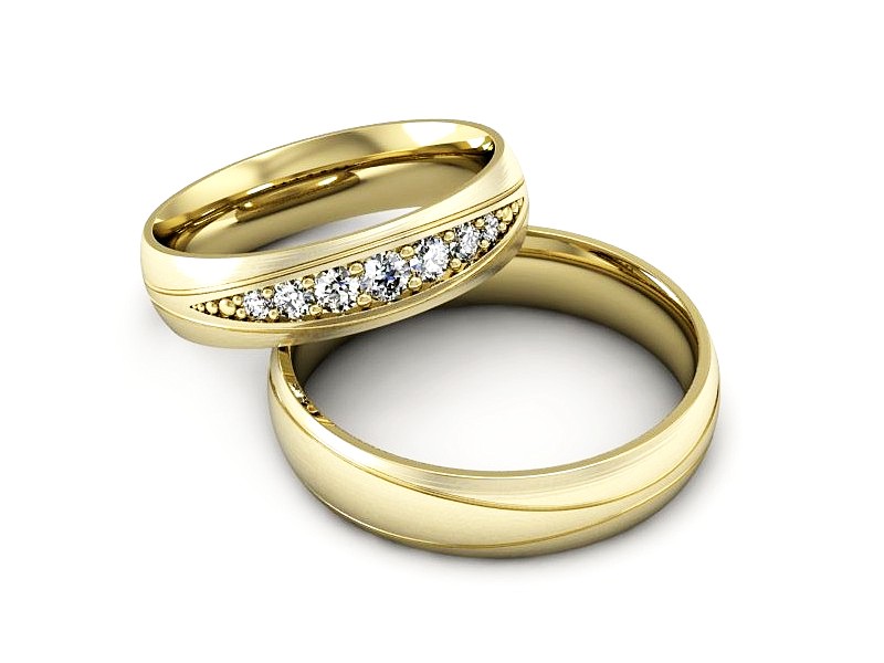 Obrączki z brylantami złote obrączki - P50180T192zmp — zdjęcie 2