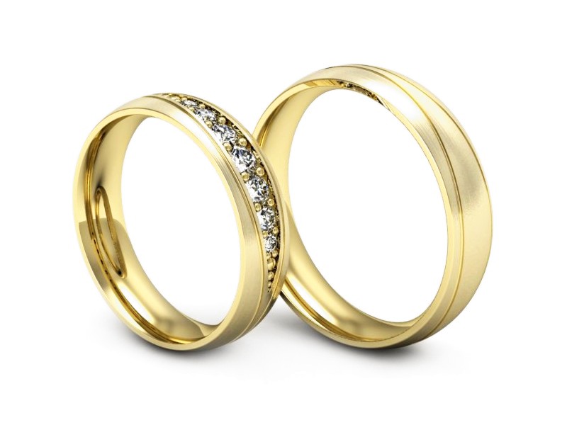 Obrączki z brylantami złote obrączki - P50180T192zmp — zdjęcie 3