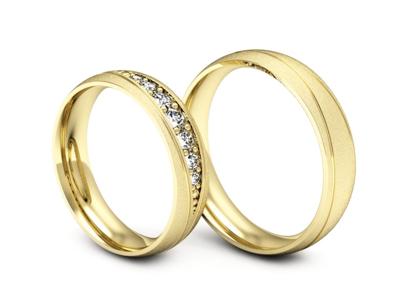 Obrączki z brylantami złote obrączki - P50180T192zms — zdjęcie 3