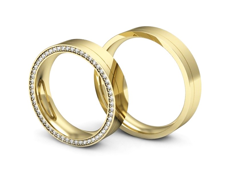 Obrączki z brylantami żółte zloto 585 585 - P50220180T186z — zdjęcie 3