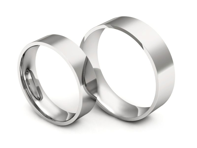 Obrączki białe złoto obrączki klasyczne 585 - P5060120T130b — zdjęcie 3