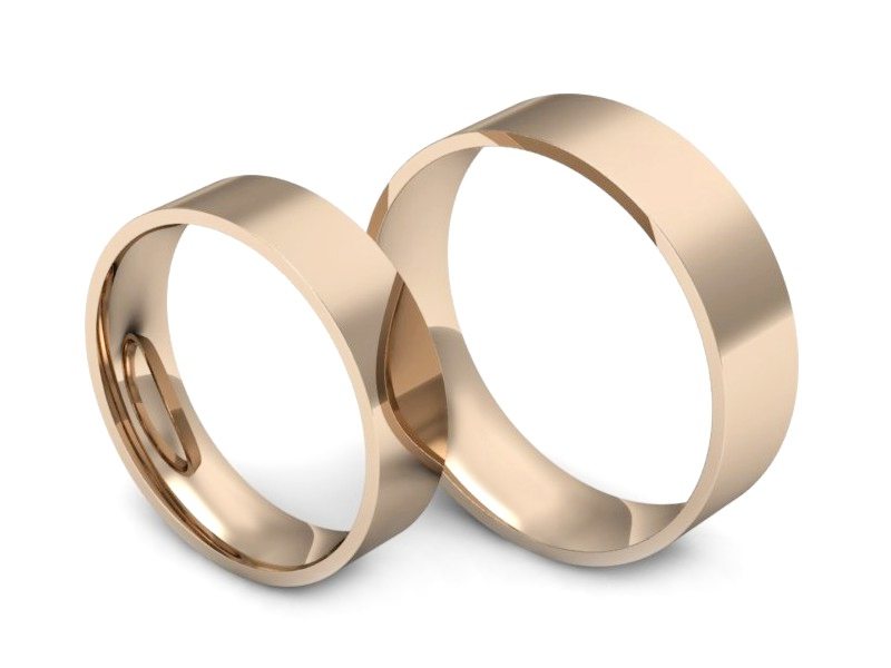 Złote Obrączki klasyczne różowe złoto 585 - P5060120T130c — zdjęcie 3