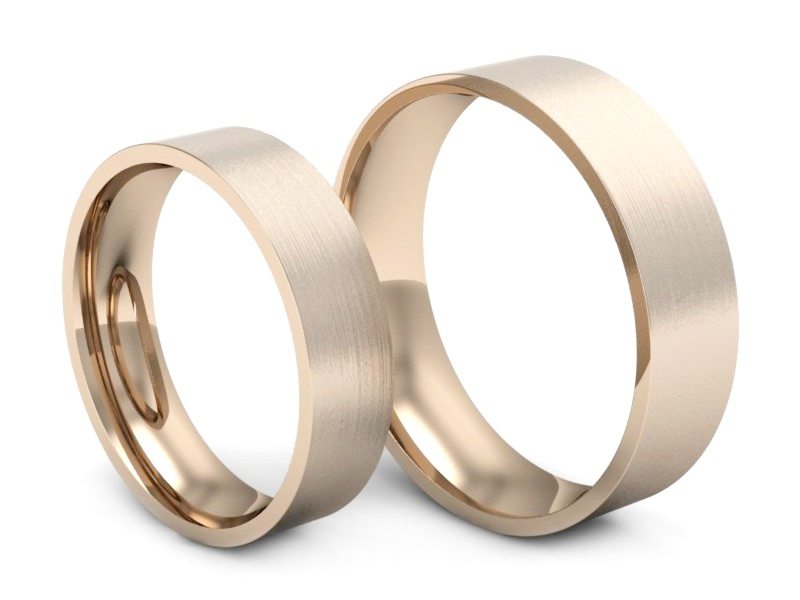 Złote Obrączki klasyczne różowe złoto 585 - P5060120T130cms — zdjęcie 3
