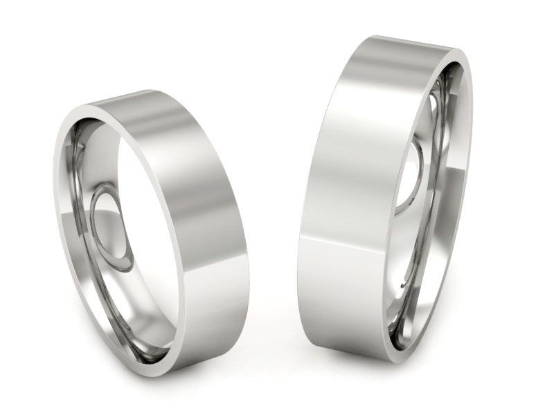 Obrączki białe złoto obrączki klasyczne 585 - P5060140T132b — zdjęcie 3