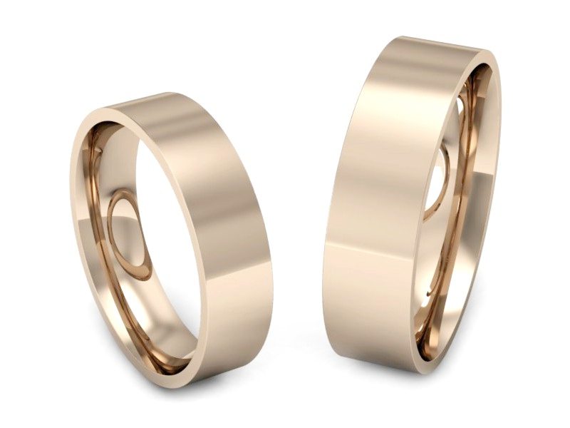 Złote Obrączki klasyczne różowe złoto 585 - P5060140T132c — zdjęcie 3