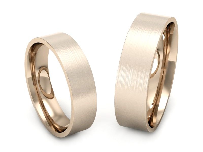 Złote Obrączki klasyczne różowe złoto 585 - P5060140T132cmp — zdjęcie 3