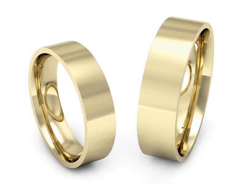Obrączki żółte złoto obrączki klasyczne 585 - P5060140T132z — zdjęcie 3
