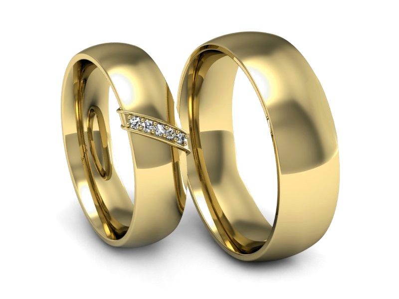 Obrączki ślubne z brylantami złote obrączkiżółte złoto 14k — P5060150T173z