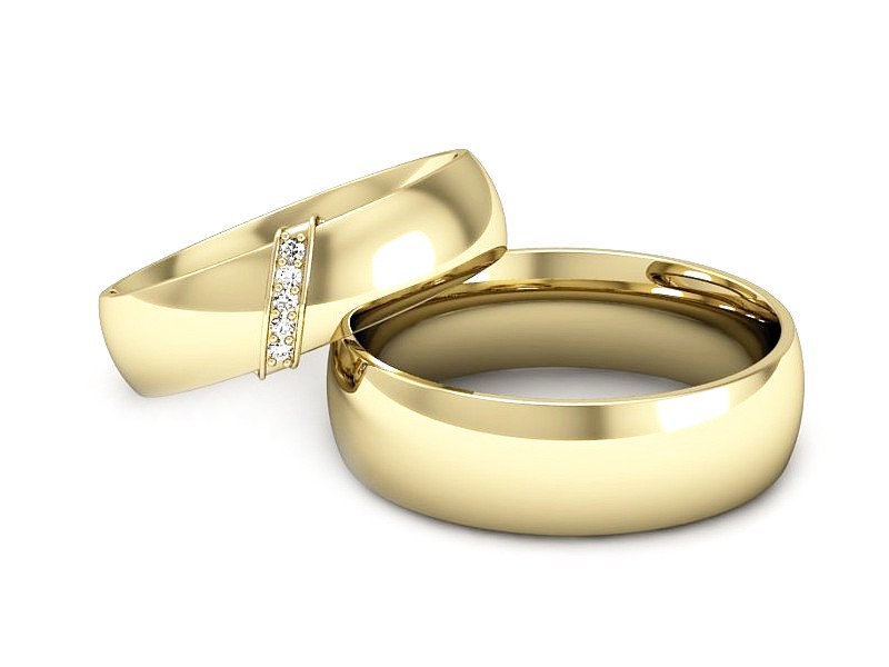 Obrączki z brylantami żółte złoto 585 - P5060150T173z — zdjęcie 3