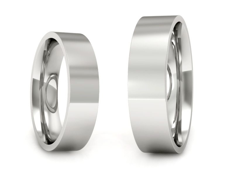 Obrączki białe złoto obrączki klasyczne 585 - P5060160T133b — zdjęcie 3