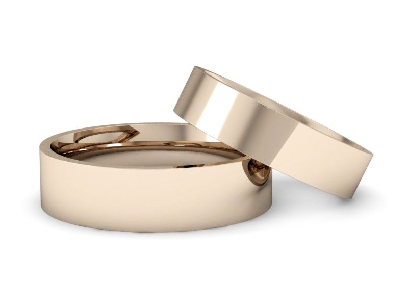 Złote Obrączki klasyczne różowe złoto 585 - P5060160T133c — zdjęcie 2