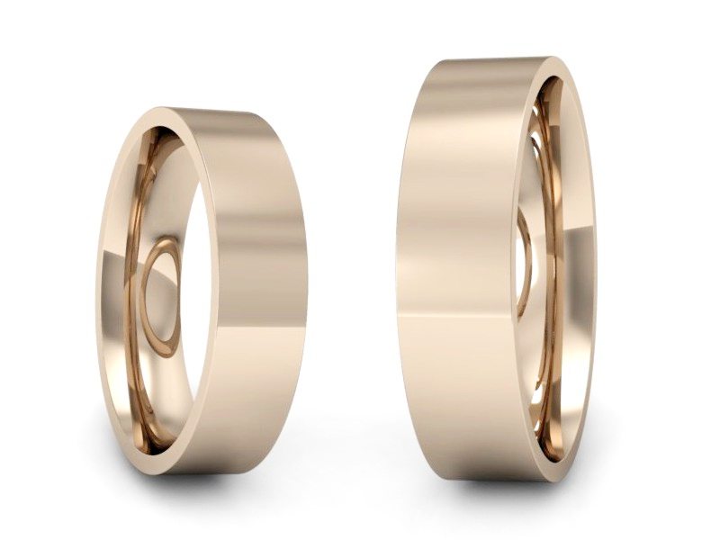 Złote Obrączki klasyczne różowe złoto 585 - P5060160T133c — zdjęcie 3