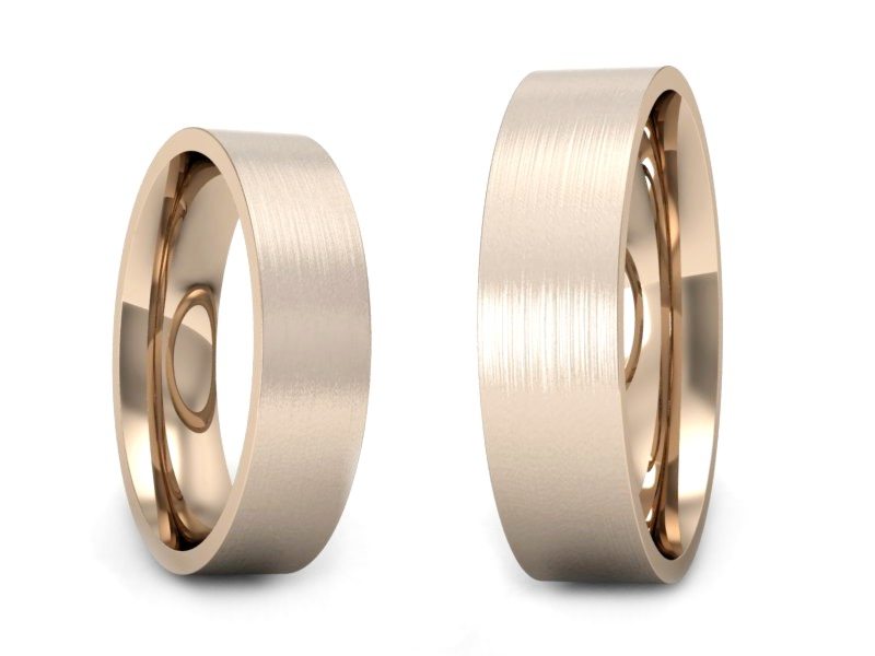 Złote Obrączki klasyczne różowe złoto 585 - P5060160T133cmp — zdjęcie 3