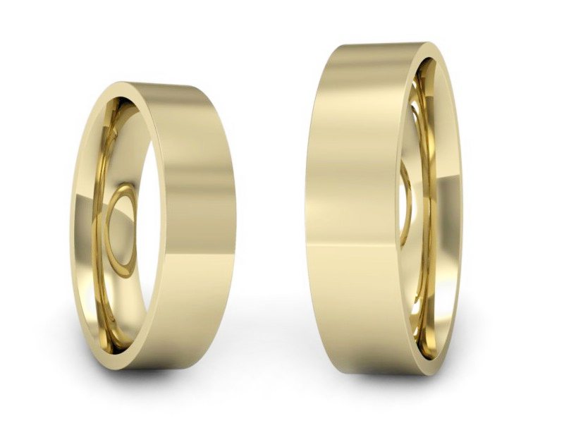 Obrączki żółte złoto obrączki klasyczne 585 - P5060160T133z — zdjęcie 3