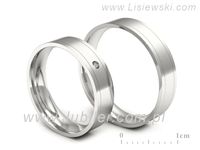 Obrączki ślubne z brylantem złote białe złoto obrączki 585 - P52145320b- 3