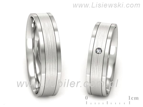 Obrączki ślubne diament obrączki złote białe złoto próba 585 - P52145320bmp- 1