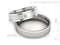 Obrączki ślubne diament obrączki złote białe złoto próba 585 - P52145320bmp- 2