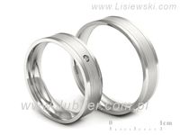 Obrączki ślubne diament obrączki złote białe złoto próba 585 - P52145320bmp- 3