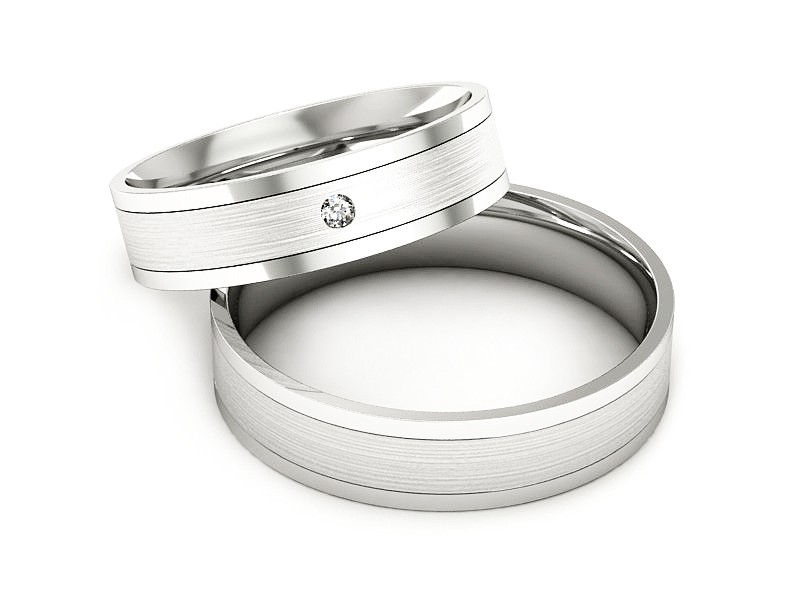 Obrączki z diamentami obrączki białe złoto - P52145320bmp — zdjęcie 2