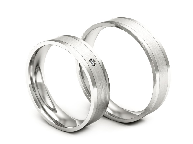 Obrączki z diamentami obrączki białe złoto - P52145320bmp — zdjęcie 3