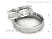 Obrączki ślubne diament obrączki złote białe złoto próba 585 - P52145320bms- 2