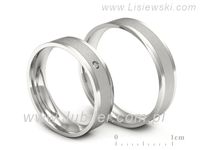 Obrączki ślubne diament obrączki złote białe złoto próba 585 - P52145320bms- 3