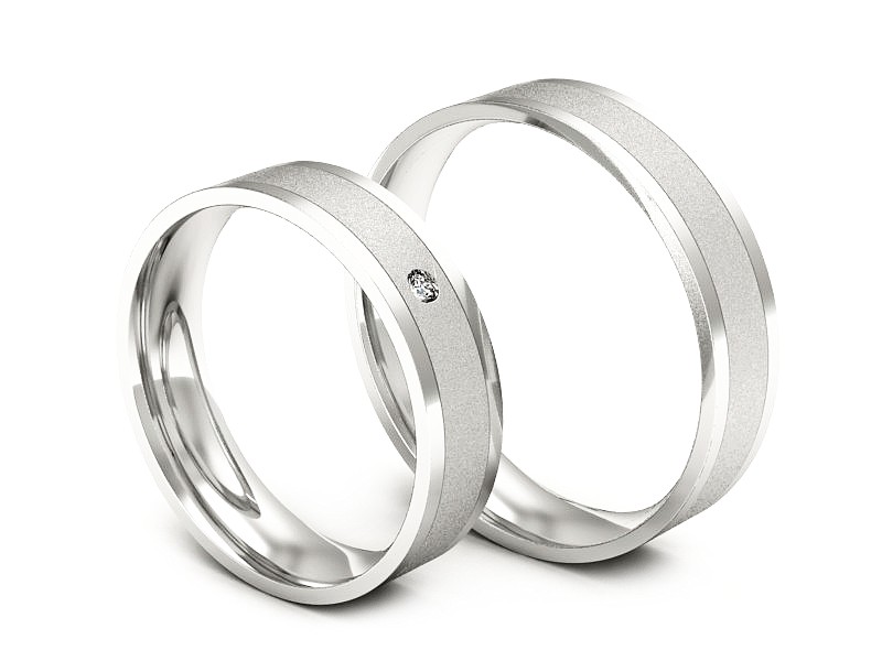 Obrączki z diamentami obrączki białe złoto - P52145320bms — zdjęcie 3