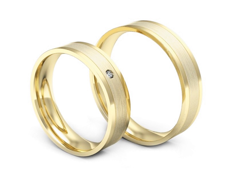 Obrączki z diamentem złote żółte złoto 14k - P52145320z — zdjęcie 3