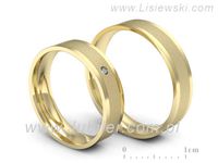 Obrączki ślubne diament obrączki złote żółte złoto próba 14k - P52145320zms- 3