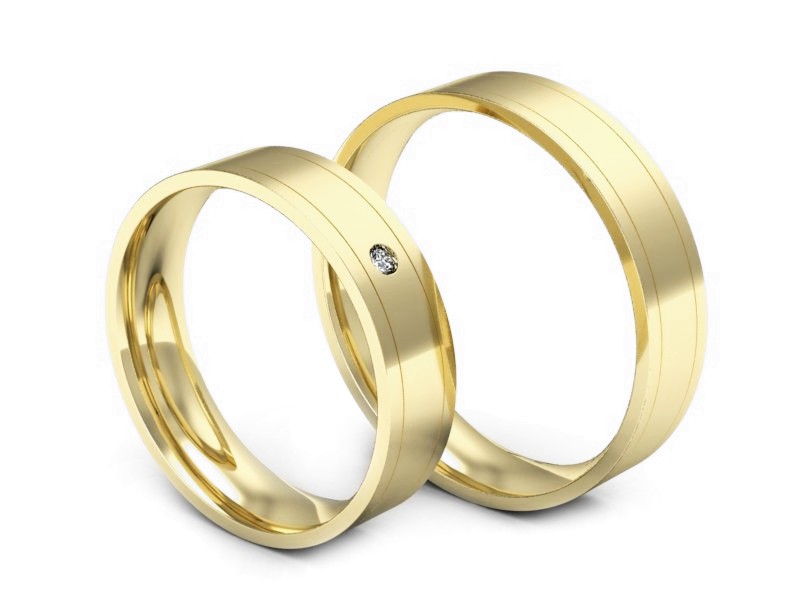 Obrączki z diamentami obrączki żółte złoto - P52145320zz — zdjęcie 3