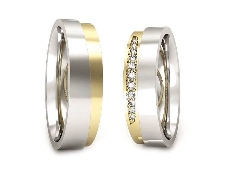 Obrączki z diamentami dwukolorowe obraczki - P53170T55ZB