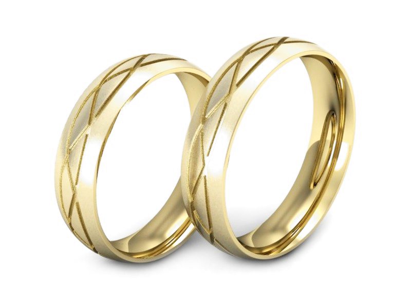 Obrączki żółte złoto obrączki klasyczne 585 - P54180T146zmp — zdjęcie 3