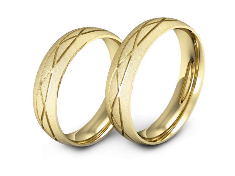 Obrączki żółte złoto obrączki klasyczne 585 - P54180T146zms — zdjęcie 3