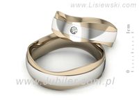 Obrączki ślubne obrączki brylant złote białe i różowe Au 14k - P55140T30bc- 2
