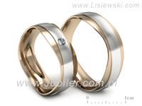 Obrączki ślubne obrączki brylant złote białe i różowe Au 14k - P55140T30bc- 3