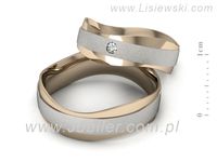 Obrączki ślubne obrączki brylant złote białe i różowe Au 14k - P55140T30bcms- 2
