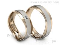 Obrączki ślubne obrączki brylant złote białe i różowe Au 14k - P55140T30bcms- 3
