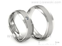 Obrączki ślubne z brylantem złote białe złoto obrączki 585 - P55140T30bms- 3
