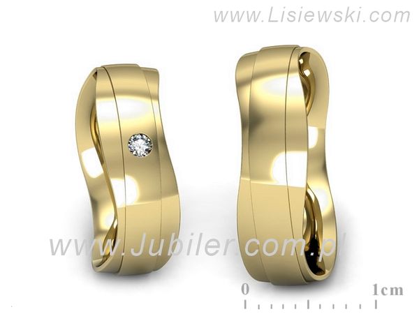 Obrączki ślubne z brylantem złote obrączki złoto 14k - P55140T30z- 1