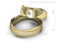 Obrączki ślubne z brylantem złote obrączki złoto 14k - P55140T30z- 2
