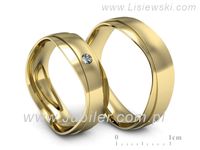 Obrączki ślubne z brylantem złote obrączki złoto 14k - P55140T30z- 3