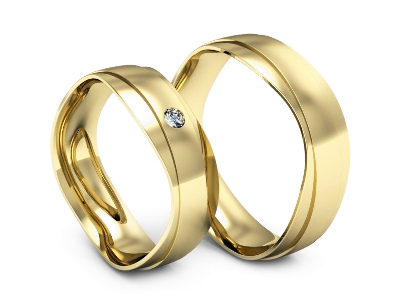 Obrączki z brylantem złote obrączki złoto 14k - P55140T30z — zdjęcie 3