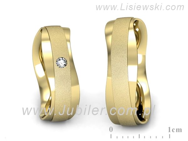 Obrączki ślubne z brylantem złote obrączki złoto 14k - P55140T30zms- 1
