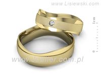 Obrączki ślubne z brylantem złote obrączki złoto 14k - P55140T30zms- 2
