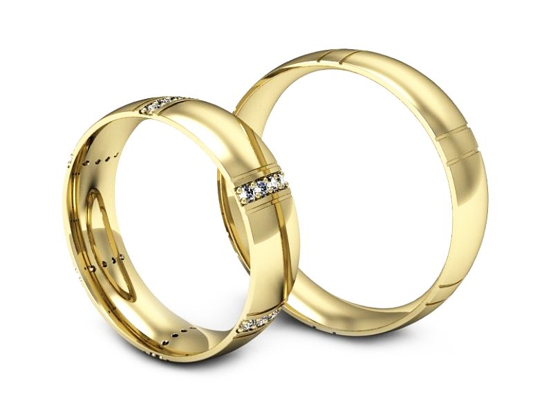 Obrączki z diamentami soczewkowe obrączki - P55150T196z — zdjęcie 3