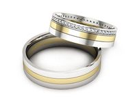 Obrączki ślubne obrączki z diamentami białe żółte złoto - P55150T216bz- 2